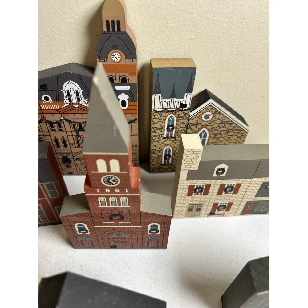 Cat's Meow Christmas Lot of 28Pcs Trees, Fences, Buildings, Horse & Buggy & More